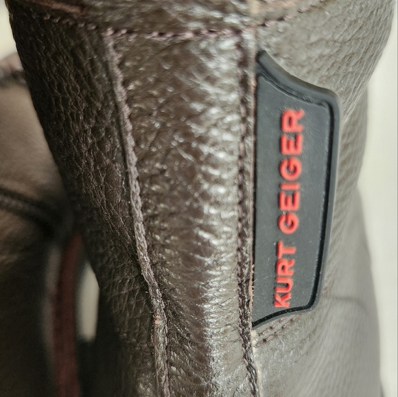 Mens Kurt Geiger Brown Leather Hiking Dress Casual Boots Size 12 / EU 46 - Picture 7 of 14